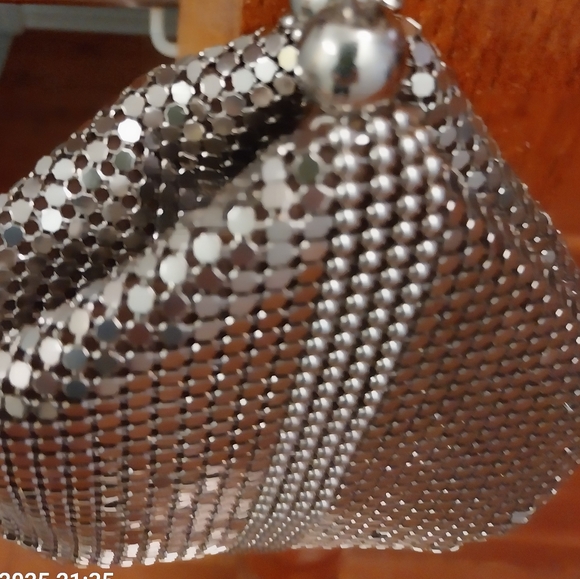 Elegant Silver Mesh Minibag - Picture 2 of 4